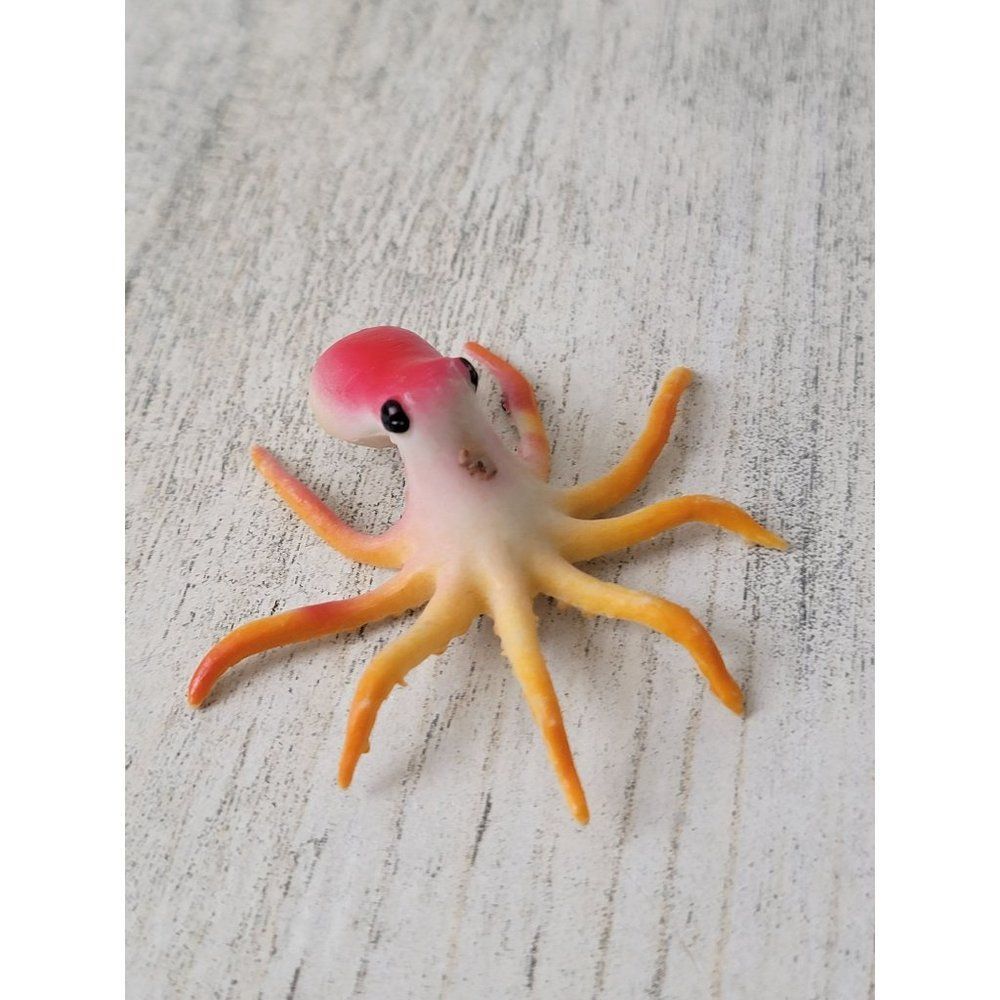 Miniature red octopus creature sea animal toy figure